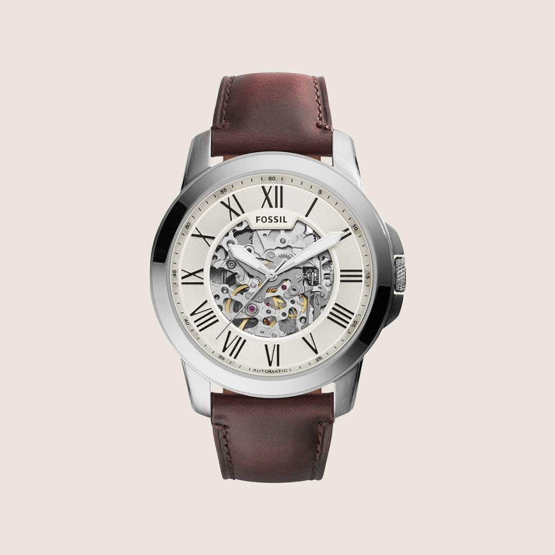 Fossil Mens Grant Automatic Skeleton Watch ME3099