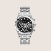 Guess Mens Continental Watch Black, Transparent Dial GW0260G1