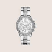 Michael Kors Women's Brynn Chronograph Clear Stone-Set Watch MK7506