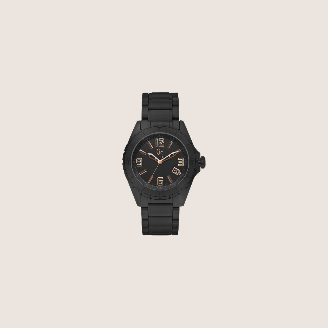 GC Men's Analogue Black Dial Black Ceramic Bracelet Date Watch X85003G2S