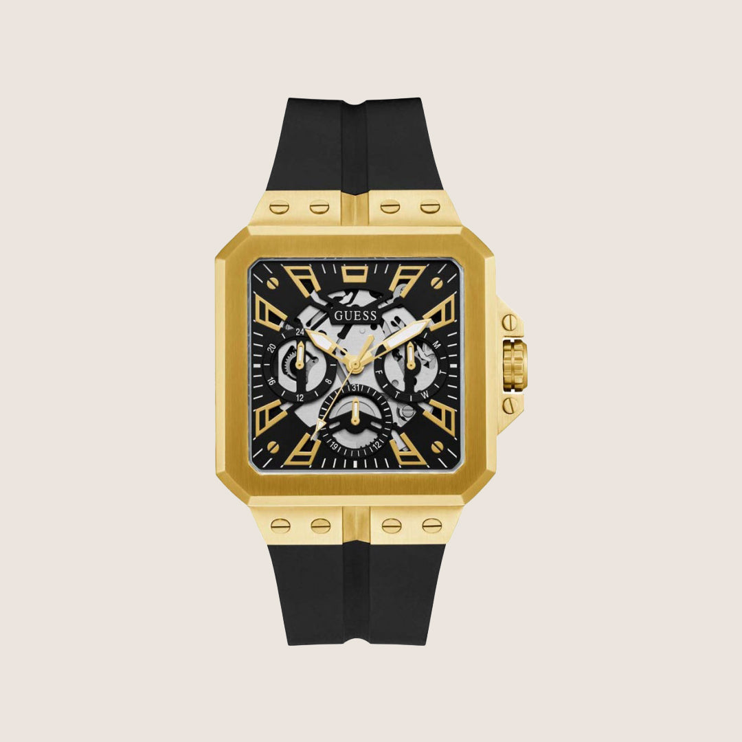 Guess Mens Sport Watch Transparent, Black Dial GW0637G2
