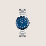 Daniel Wellington Mens Iconic Paradigma Silver Blue Dial Date 40mm Watch DW00100...