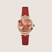 GC Ladies LadyBelle Orange Leather Strap Rose Gold Case Swiss Watch Y20004L3
