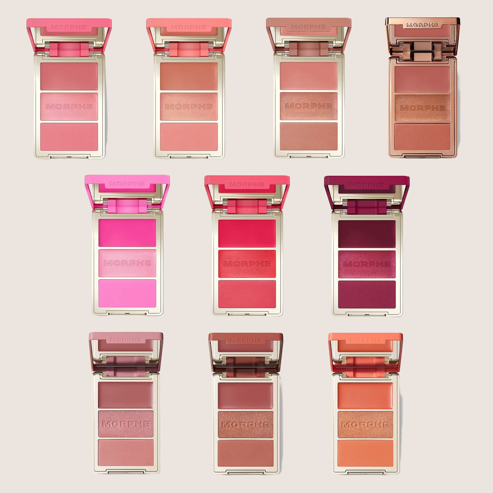 Morphe Cheek Thrills Multi-Finish Face Trio 10-Piece Collection Premium Formula