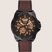 Fossil Men's Bronson Automatic Skeleton Dial Brown Leather Watch ME3219