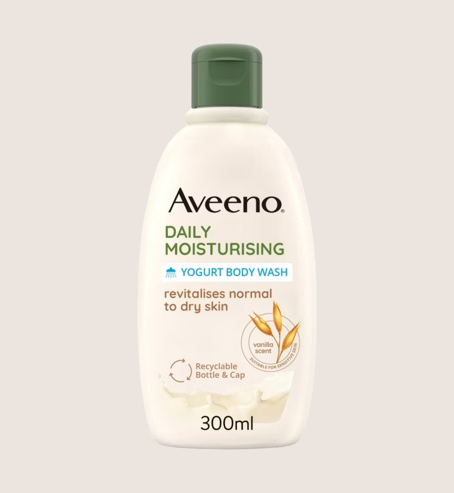 Aveeno Daily Moisturising Yogurt Body Wash – Vanilla & Oat Scented Gentle Cleanse 300ml