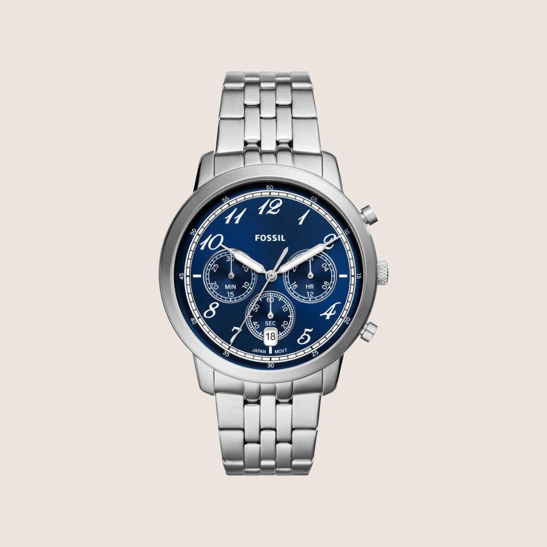 Fossil Mens Neutra Blue Chronograph Steel Watch FS6025