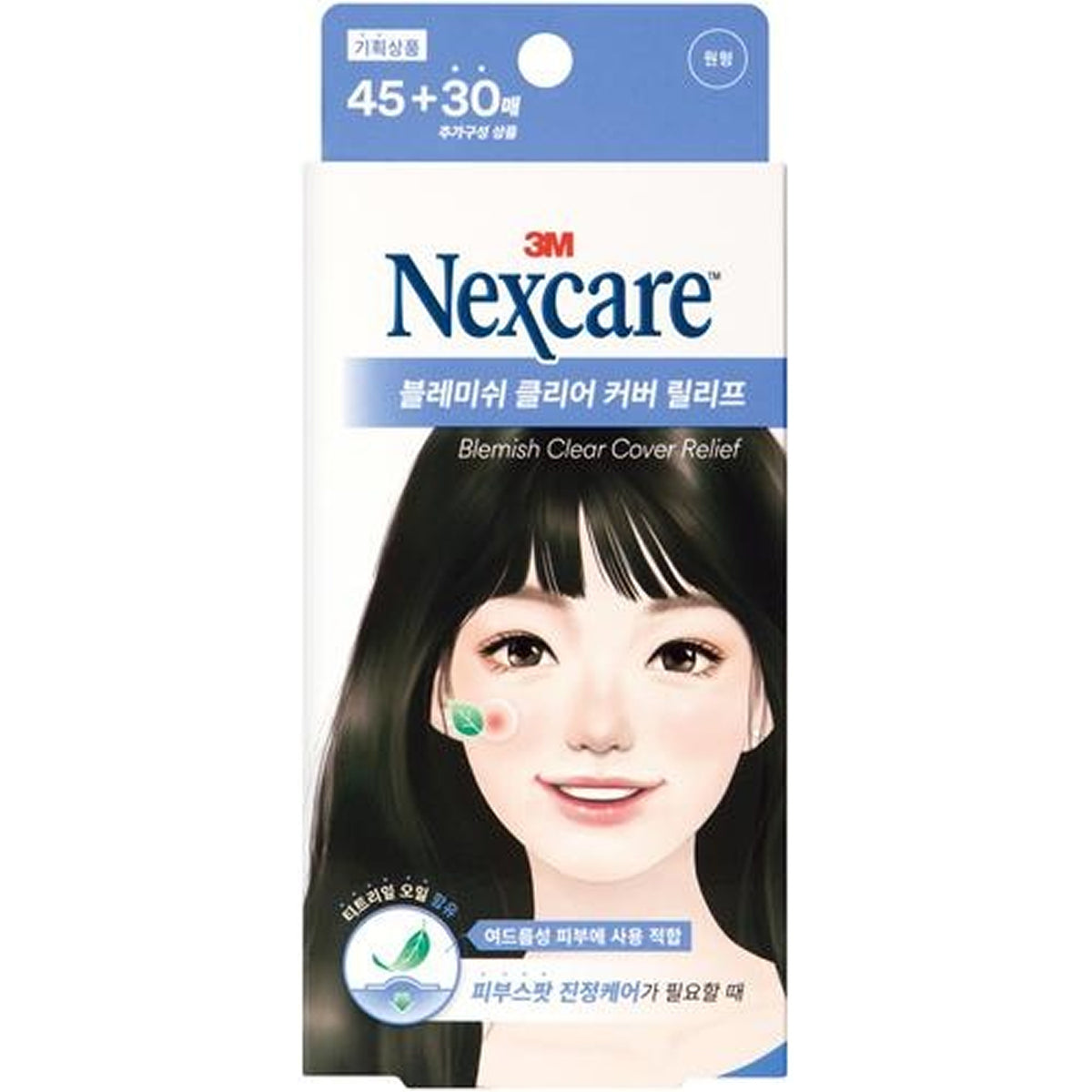 Nexcare Blemish Clear Cover Relief 45+30 Count (Round Shape)