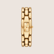 Michael Kors Women's Hally Clear Stone-Set Gold Dial Watch MK4921