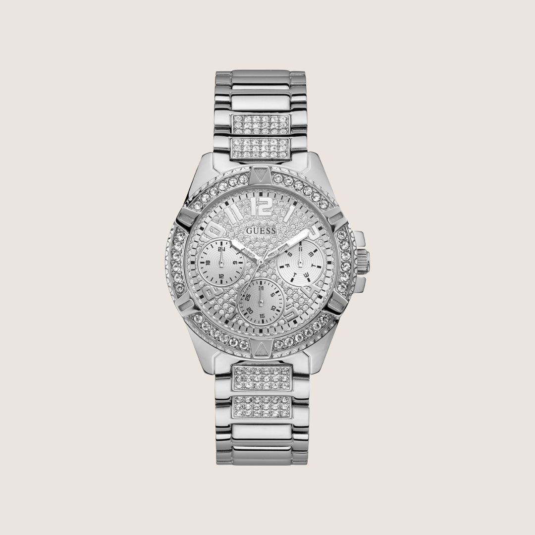 Guess Women's Lady Frontier Watch Crystals-Set Silver Dial W1156L1