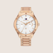 Tommy Hilfiger Women's Lexi Silver White Dial Rose Gold Link Bracelet 1782682