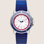 Armani Exchange Mens Sport Watch Blue Silicone Strap AX1859
