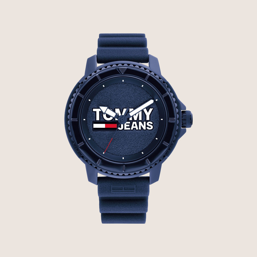 Tommy Hilfiger Men's Watch Blue Dial Silicone Strap 1792000