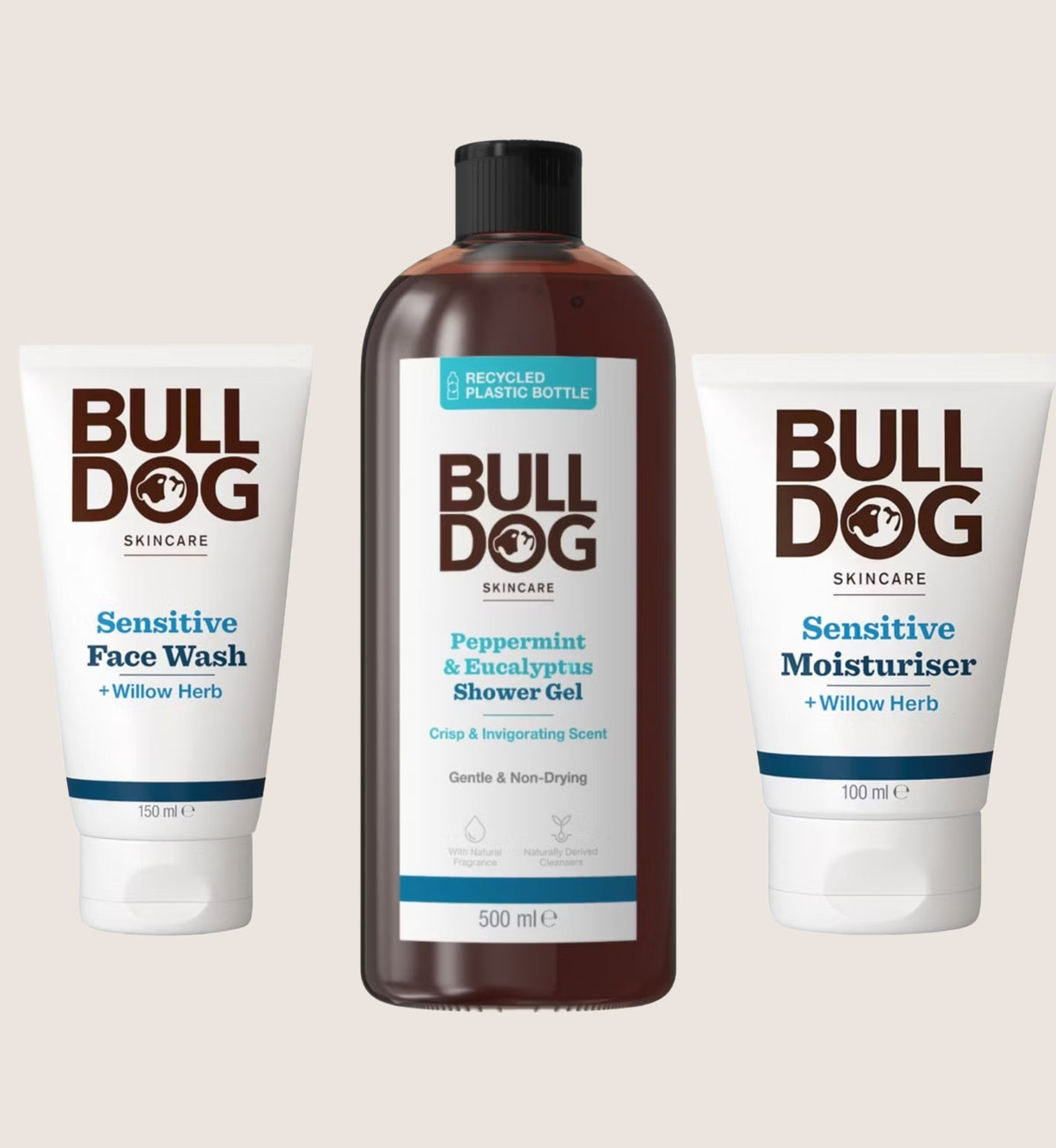 Bulldog Skincare Sensitive Groom Bundle - Face Wash, Moisturiser & Shower Gel