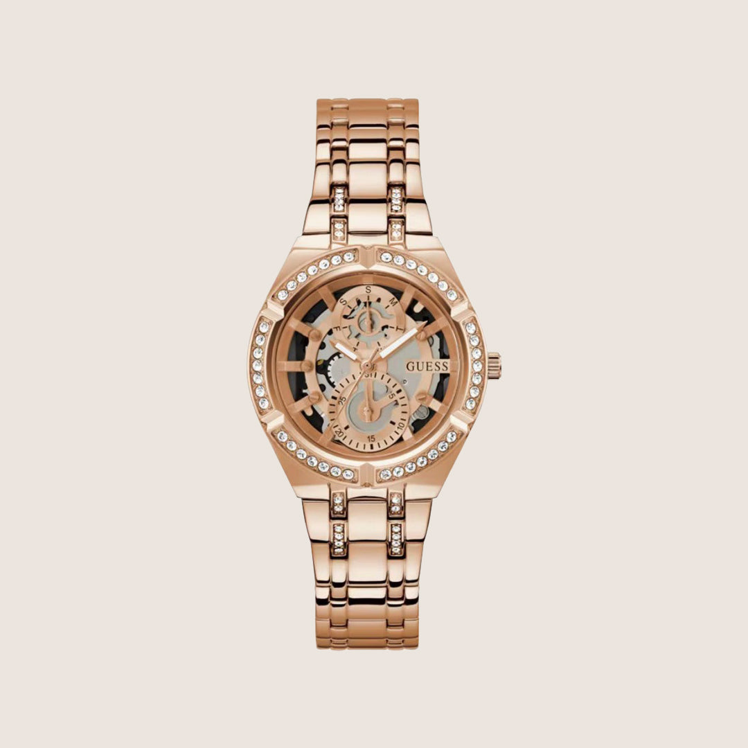 Guess Women's Rose Gold Dial Watch Rose Gold Dial GW0604L3