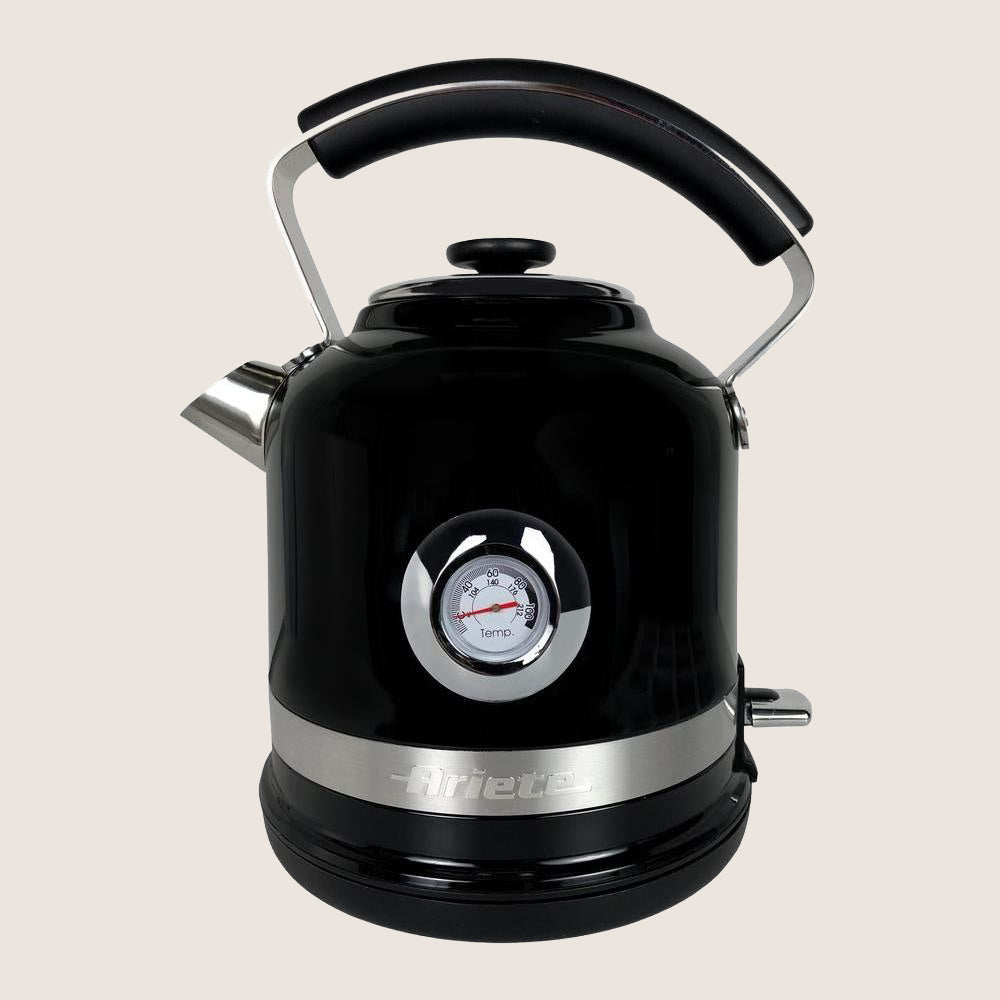 ARIETE Moderna 2854 Traditional Kettle with External Thermometer 1.7L - Black