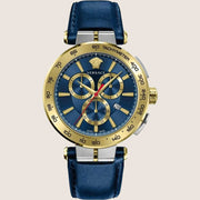 Versace Mens Watch Blue Leather Tachymeter Power VE6CA0223