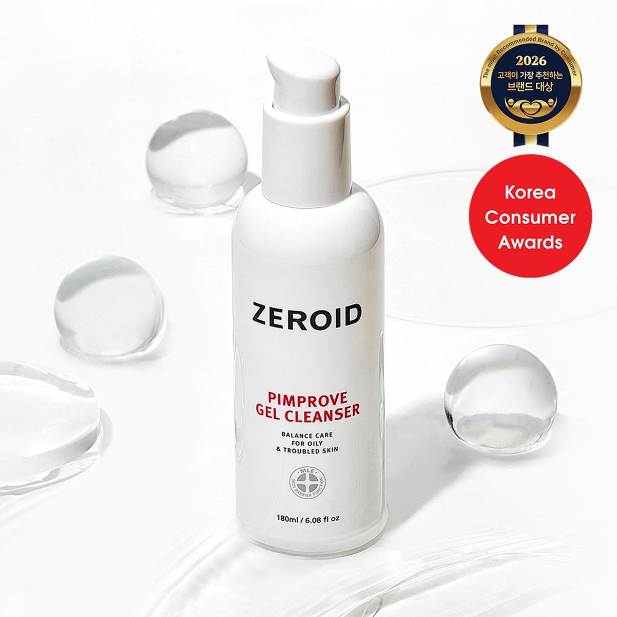 ZEROID Pimprove Gel Cleanser 180ml