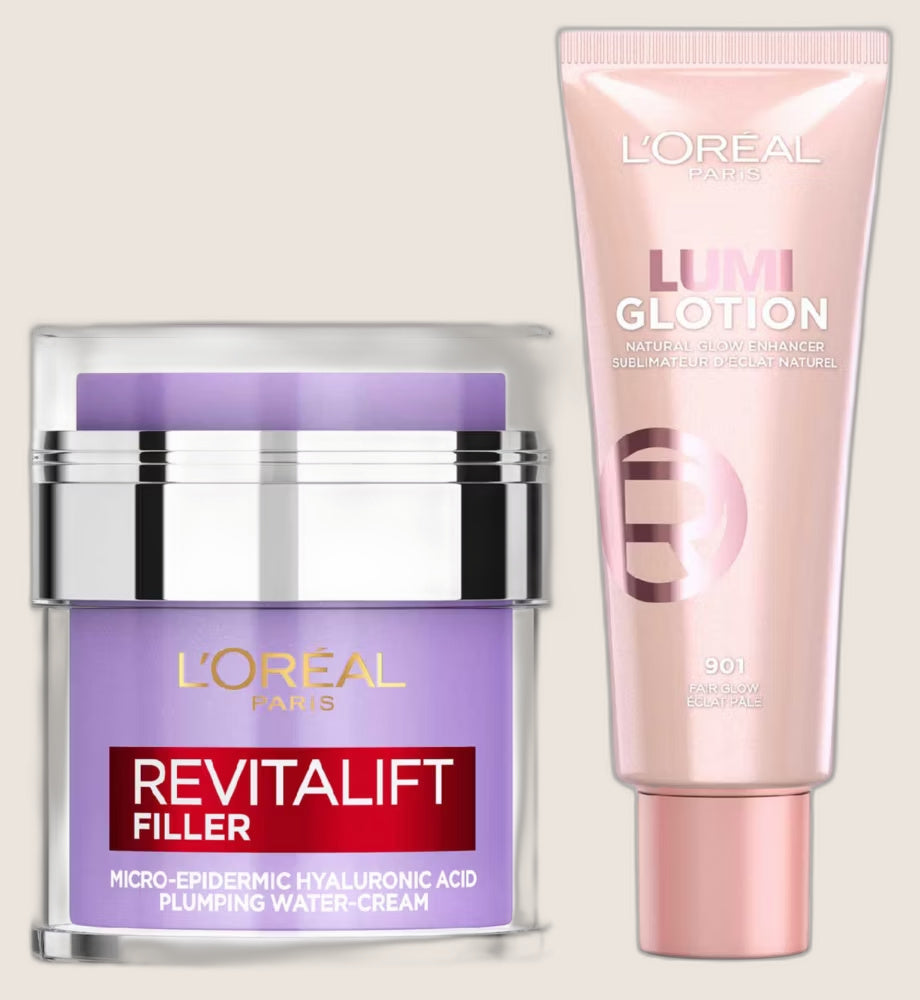 L'Oréal Paris Glotion Fair Glow and Revitalift Hyaluronic Acid Water Cream Duo