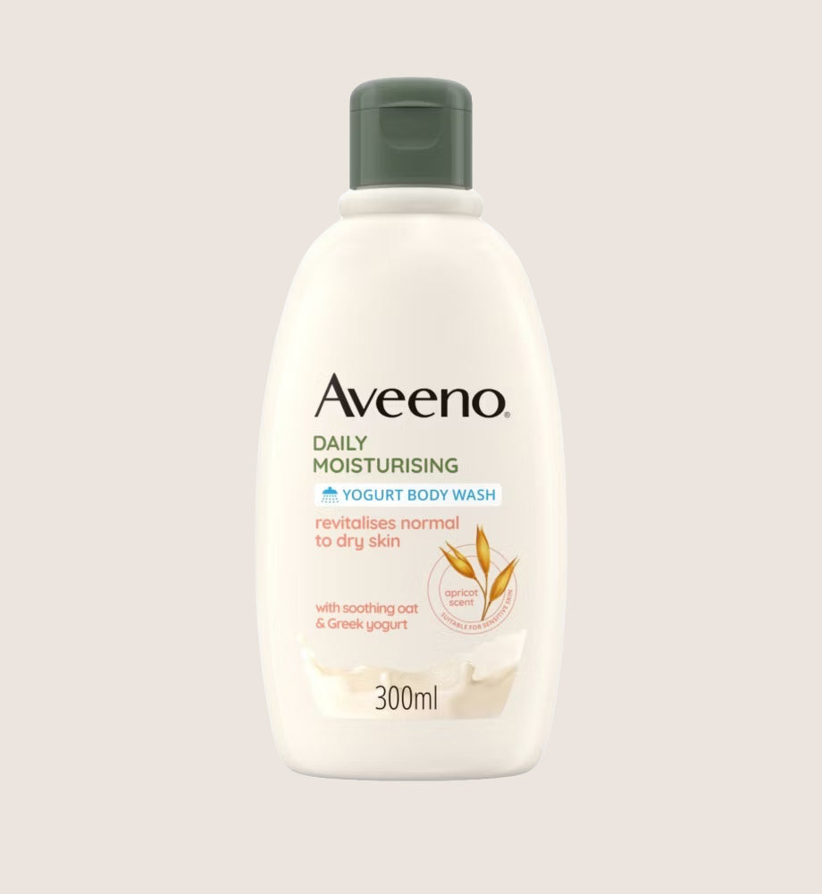 Aveeno Daily Moisturising Yogurt Body Wash – Apricot & Honey Scented Gentle Cleanse 300ml