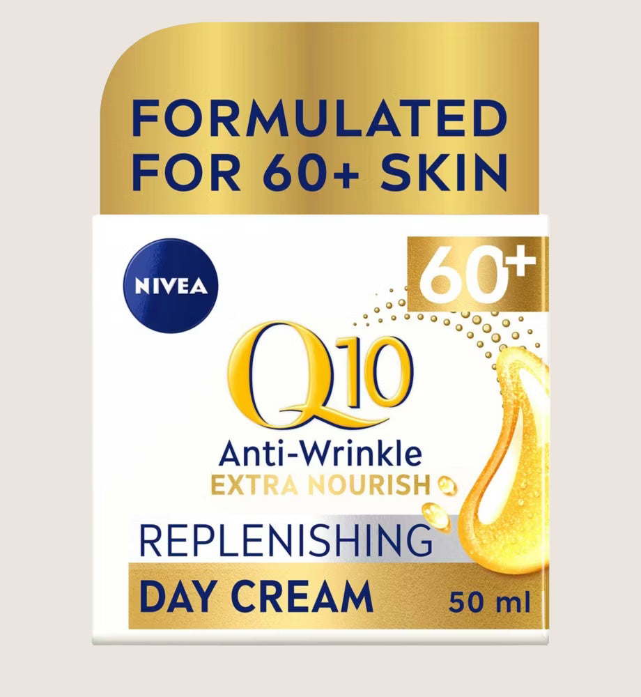 NIVEA Q10 Power 60+ Anti-Wrinkle Face Cream Moisturiser With Q10 50ml