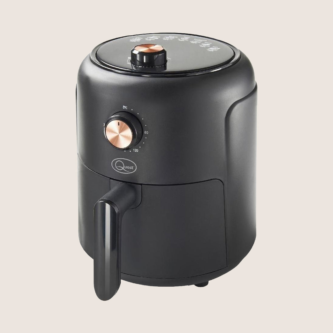 QUEST 33870 Compact Manual Air Fryer with Dial Controls 2.3L - Black