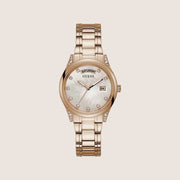 Guess Women's Aura Watch Crystals-Set White, Mother Of Pearl Dial GW0047L2