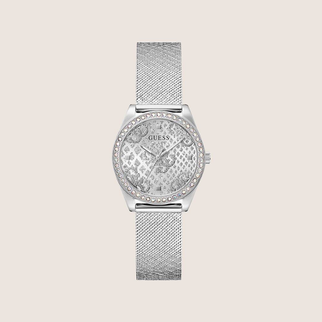 Guess Women's Boa Watch Crystal-Set Silver Dial GW0748L1