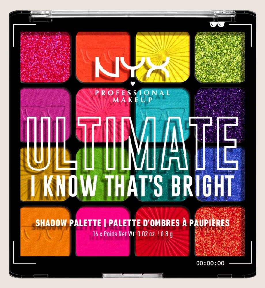 NYX Professional Makeup Ultimate Shadow Palette Vegan 16-Pan - I Know That's Bright