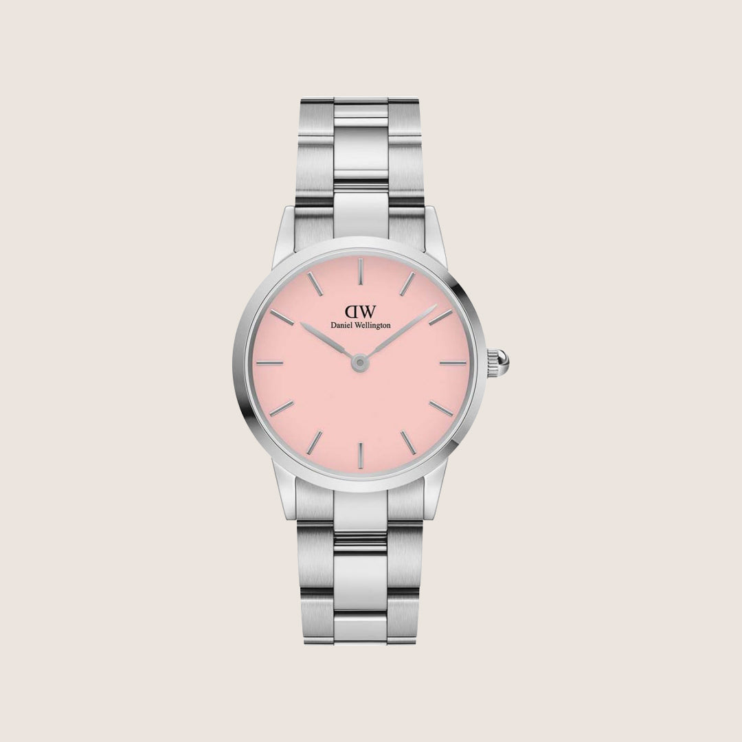 Daniel Wellington Women's Iconic Link Blush Silver Pink Dial Watch DW00100534