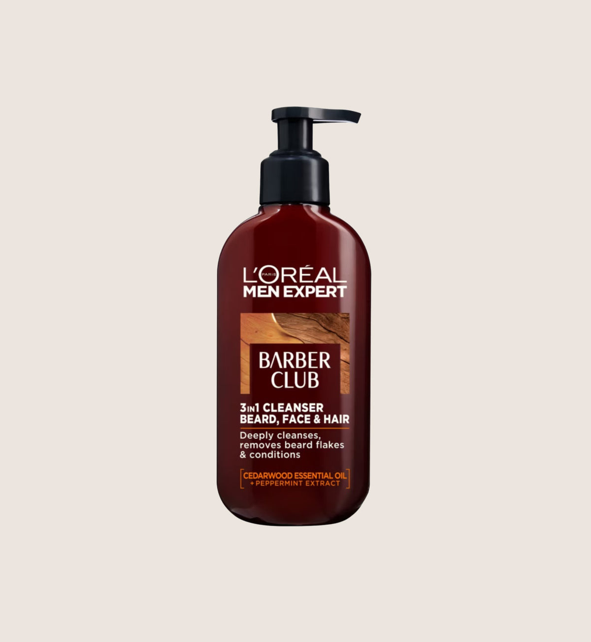 L'Oréal Men Expert Barber Club 3-in-1 Beard, Face & Hair Wash with Cedarwood Oil 200ml
