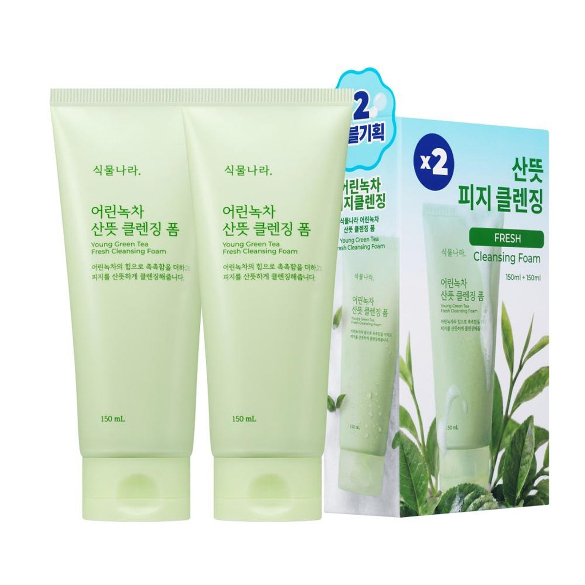 Shingmulnara Young Green Tea Refreshing Foam Cleanser 150ml (SINGLE/SET)