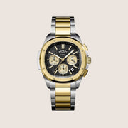 Rotary Mens Apex 100 Chronograph Black Dial Two-Tone Bracelet Sport Watch RGB10032-04