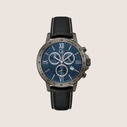 GC Men's PrimeTime Chronograph Blue Dial Gunmetal Case Leather Watch Y91003G7MF