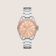 Michael Kors Women's Kacie Clear Stone-Set Rose Gold Dial Watch MK4854