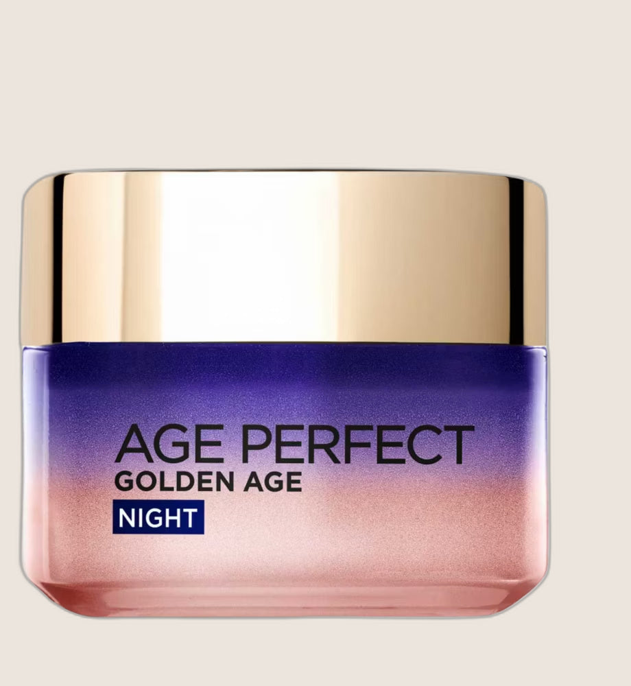 L’Oréal Paris Age Perfect Golden Night Cream for 50+ Renew Skin Barrier Overnight Peony Native Cells, Calcium Vitamin B3 50ml