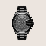 Diesel Mens Mega Chief Chronograph Black Dial Watch DZ4355
