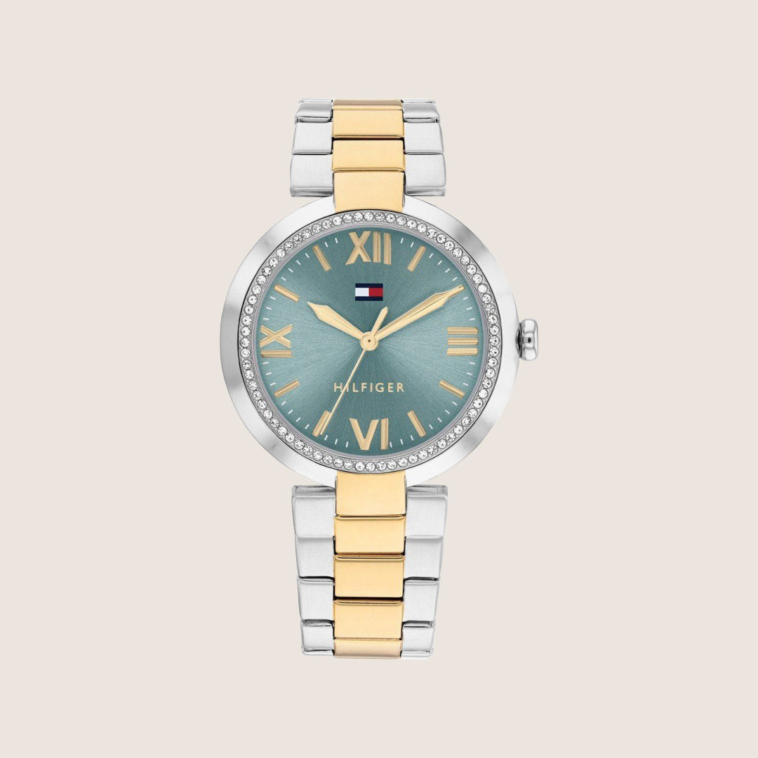 Tommy Hilfiger Women's Alice Light Blue Dial Two-Tone Steel Bracelet 1782680