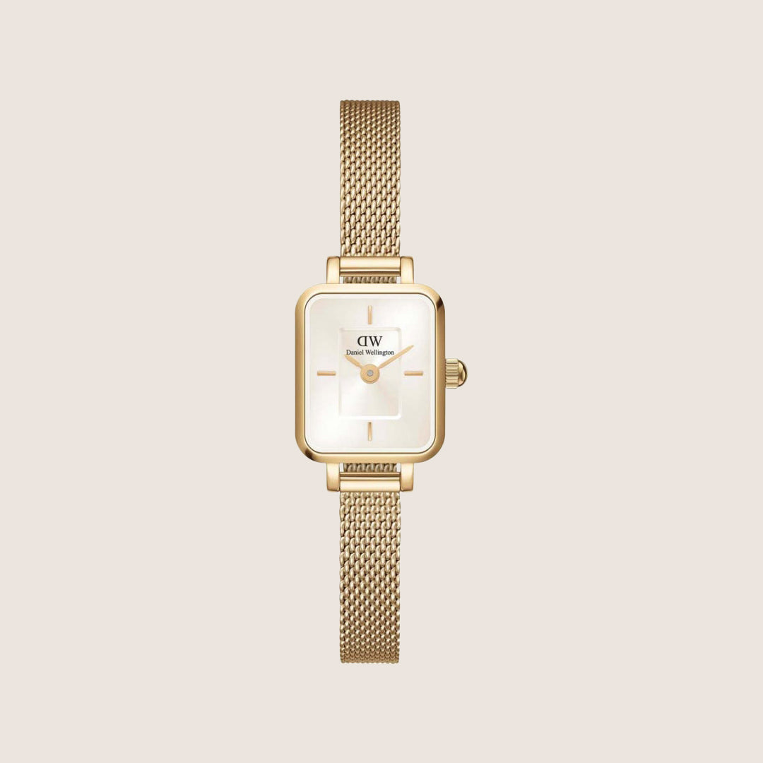Daniel Wellington Women's Quadro Micro Gold Champagne Dial Watch DW00100656