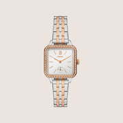 Fossil Women's Colleen Two-Tone Square Crystal Bracelet Analogue Watch BQ3907