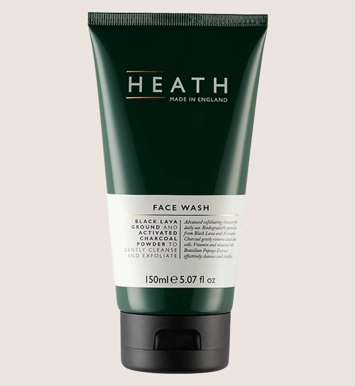 Heath Exfoliating Face Wash with Black Lava & Activated Charcoal 150ml