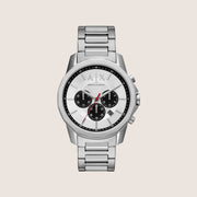 Armani Exchange Men's Dress Watch Silver Dial Silver Steel Bracelet AX1742