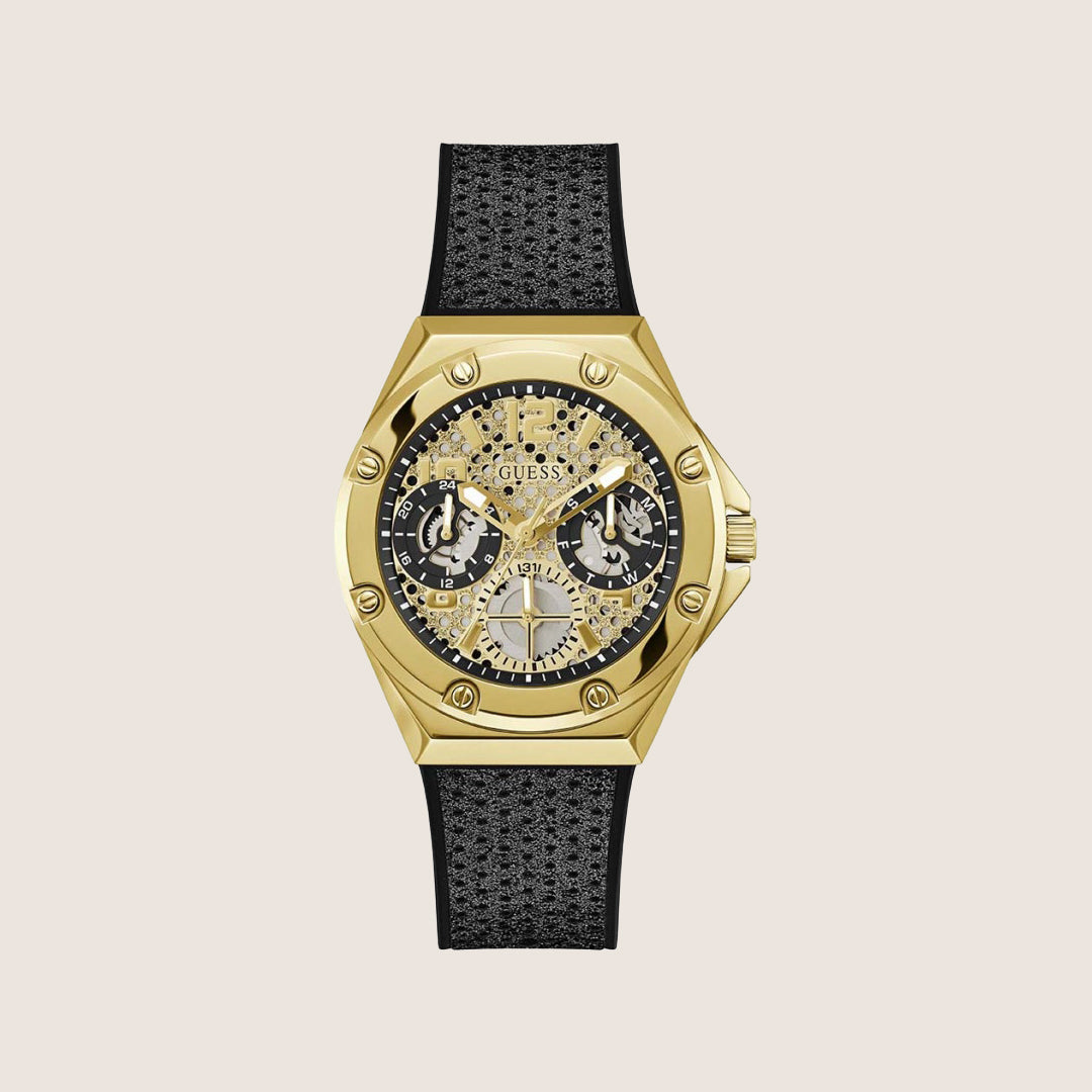 Guess Women's Asteria Watch Transparent, Gold Dial GW0620L2