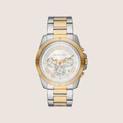 Michael Kors Men's Alek Chronograph Silver Dial Two-Tone Stainless Steel Watch MK9183