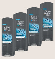Dove Men+Care Clean Comfort Body & Face Wash Bundle Multipack 4 x 400ml