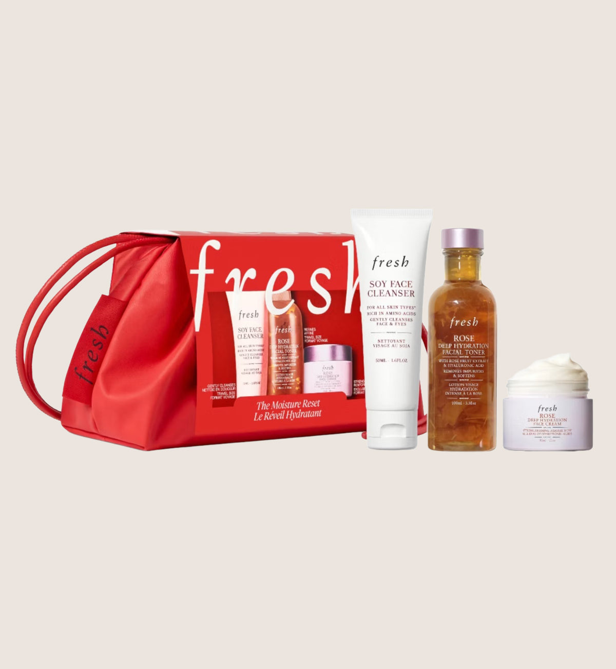 Fresh The Moisture Reset Soy & Rose Gift Set 180ml Skincare Gift Set For Her