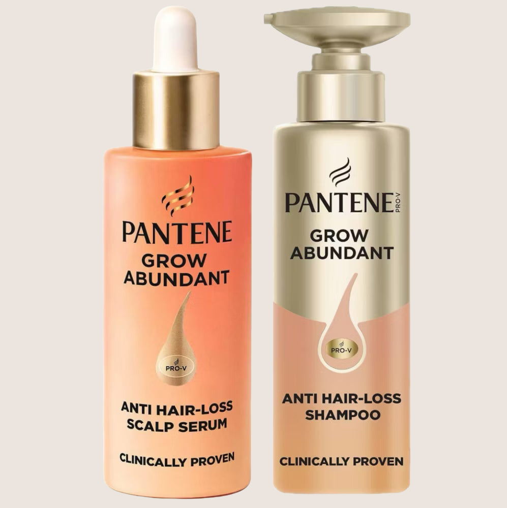 Pantene Grow Abundant Anti-Hair Loss Scalp Serum & Pantene Grow Abundant Shampoo Bundle 2 Piece Set