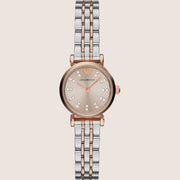 Emporio Armani Two-Tone Bronze Dial Bracelet Ladies Watch AR1841
