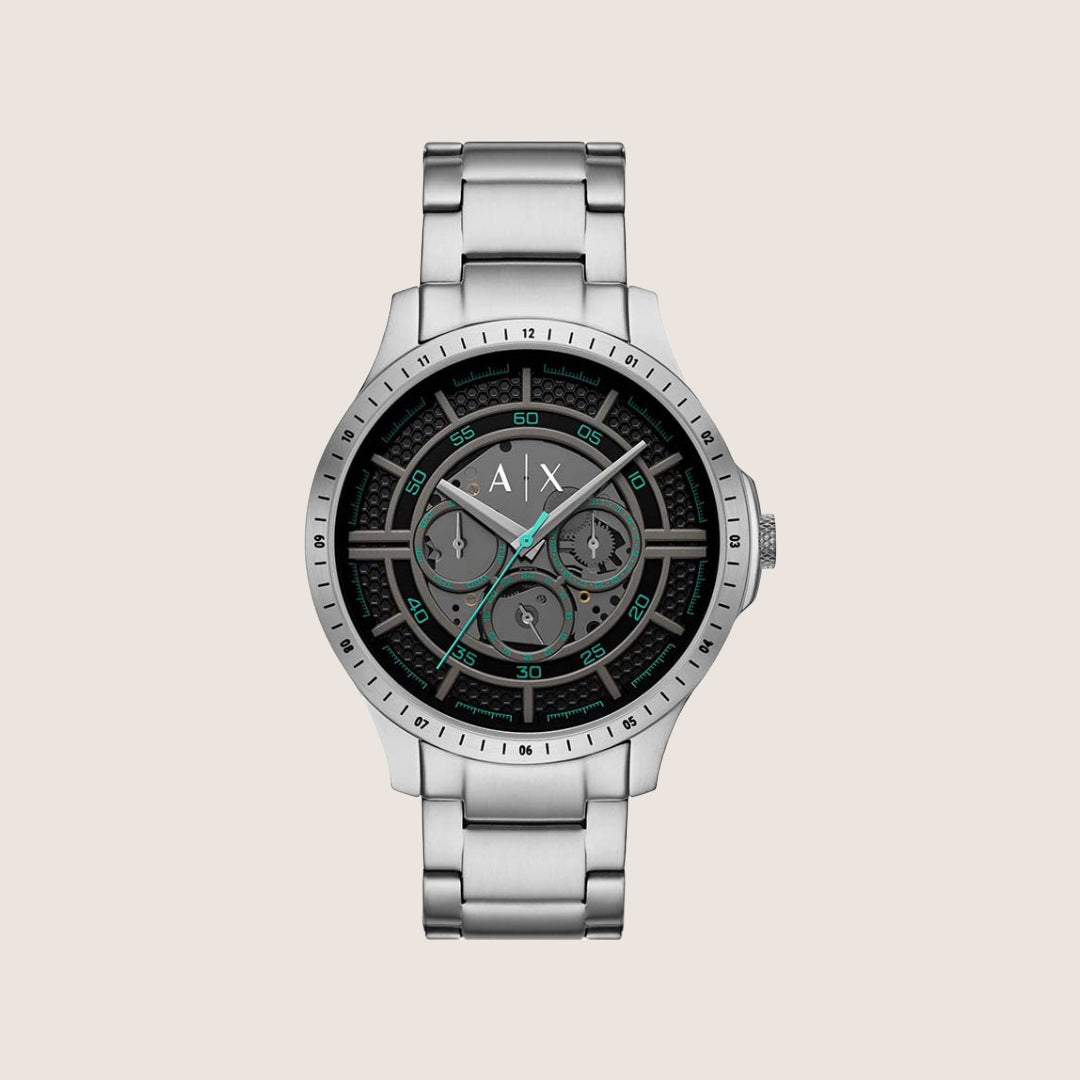 Armani Exchange Men's Sport Watch Black Dial Silver Steel Bracelet AX2459