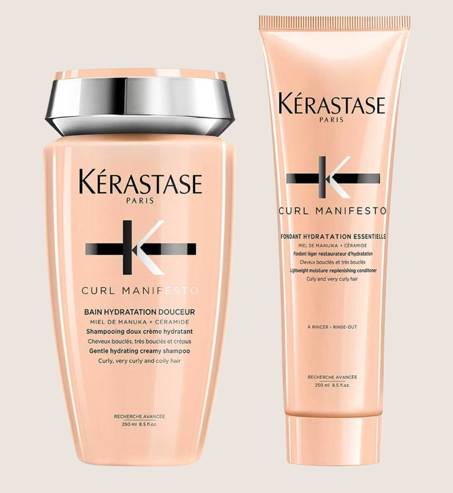 Kérastase Curl Manifesto Shampoo and Conditioner Duo for Curly and Coily Hair, With Manuka Honey and Ceramide Cleansing Formula